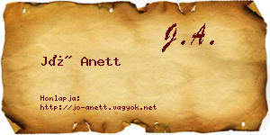 Jó Anett névjegykártya