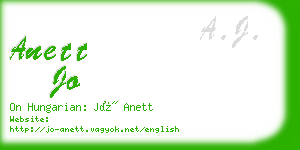 anett jo business card